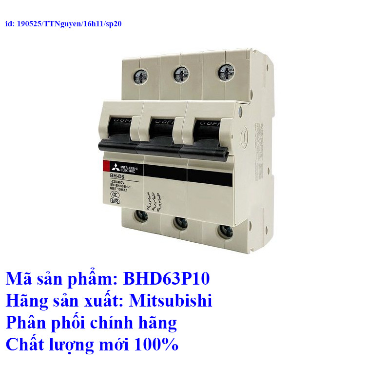 Cầu dao tự động BH-D6 3P 10A