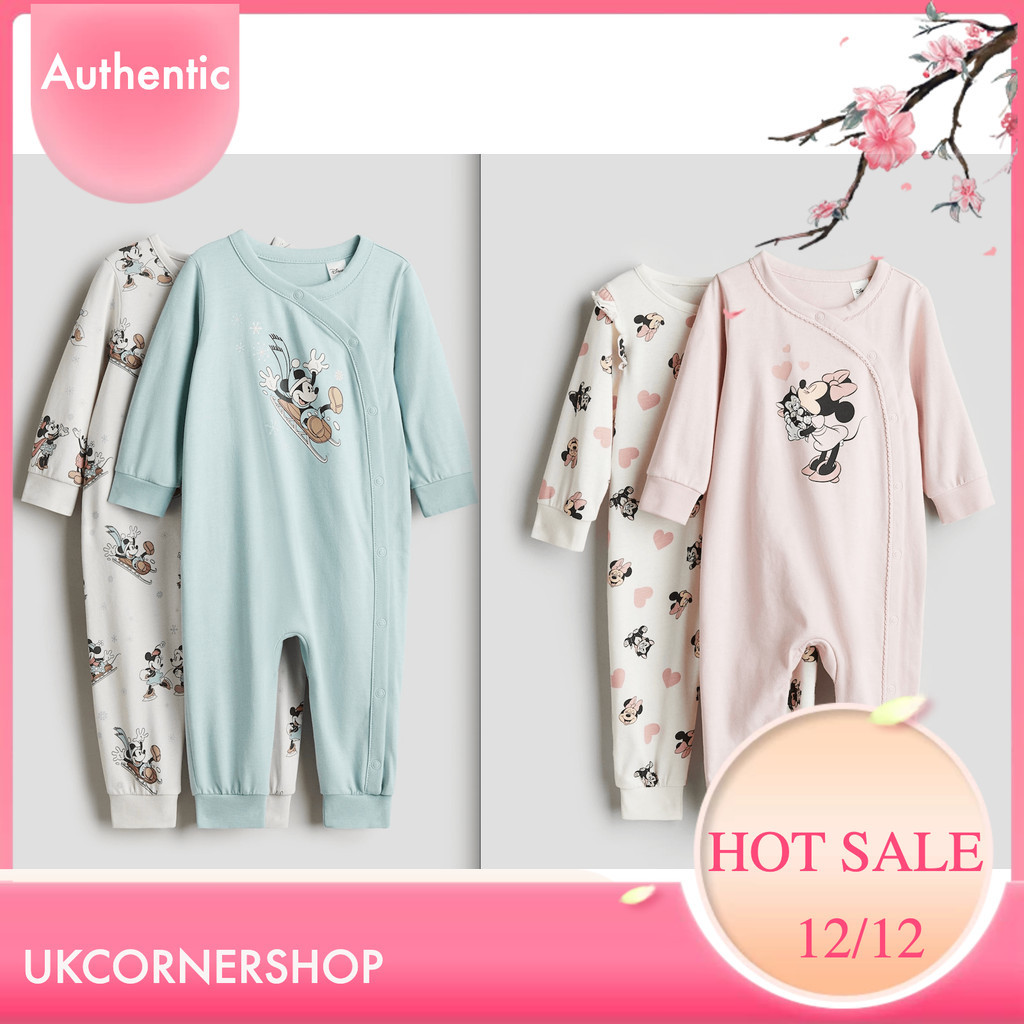 set 2 bộ Pajamas hình mickey cho bé sơ sinh  Hắt mờ auth (bao bill)