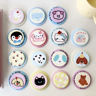Hình tròn Thu hút từ tính Hoạt hình Gấu bông Pingu Hello Kitty Động vật Giá đỡ điện thoại Chân đế sáng tạo cho điện thoại di động khỏa thân Vỏ Magsafe Có thể gập lại Giá đỡ PC chống rơi