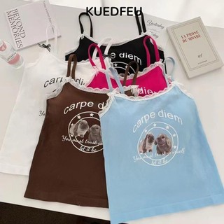 Áo Vest lưng đẹp KUEDFEU, thon gọn mùa hè in hình gợi cảm, thời trang Spice Girl Áo khoác ngoài thường ngày ngắn ngoài trời