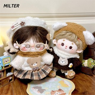  Quần áo búp bê Cotton MILTER Trang phục búp bê thần tượng Mini đa phong cách Thời trang DIY Quà tặng búp bê hoạt hình Bộ đồ tổng thể cho búp bê Cotton 20cm 