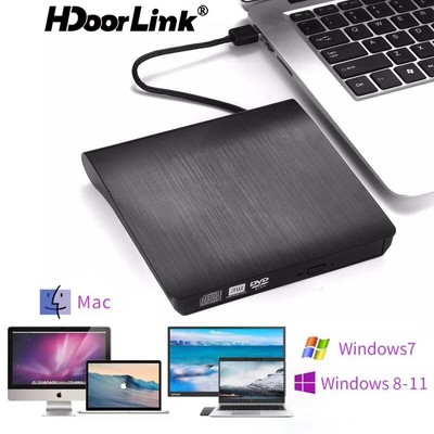 Hdoorlink USB3.0 + Type-C DVD Vỏ Ngoài Ổ Đĩa Quang SATA Sang USB CD ROM ODD Hộp ODD Caddy Cho Laptop Notebook