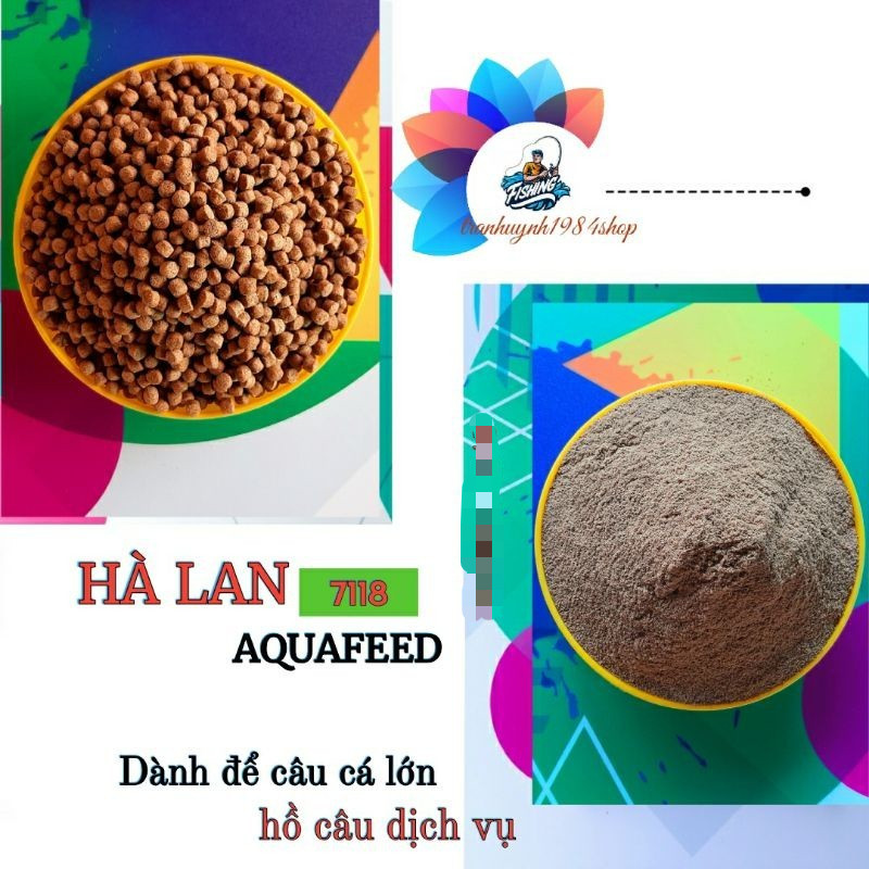 10KG Cám cá ăn Hà Lan Aquafeed 7118 20 độ đạm làm Mồi câu