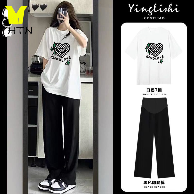 YHTN đồ bộ bầu xinh bigsize bộ hè dễ thương Thời trang đầm bầu xinh