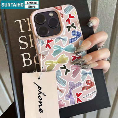 Suntaiho Dễ Thương Và Nhiều Màu Sắc Nơ Theo Chủ Đề Thời Trang Ốp Điện Thoại Silicon Mềm Cao Cấp Chống Sốc Cho iPhone 11 12 13 14 15 16 Pro max IP 7 8 Plus Iphon X Xs XR Xs max