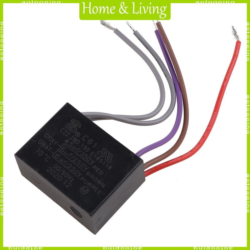 Tụ điện quạt trần AOTO CBB61 4 5uf + 6uf + 6uf 5 dây 250V 5 tốc độ Tụ điện khởi động