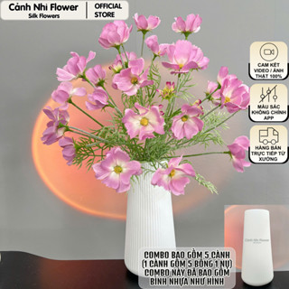 (Tặng bình) Bình hoa để bàn cúc sao nháy – cúc bướm giả cao 55cm decor phòng khách – Cảnh Nhi Flower