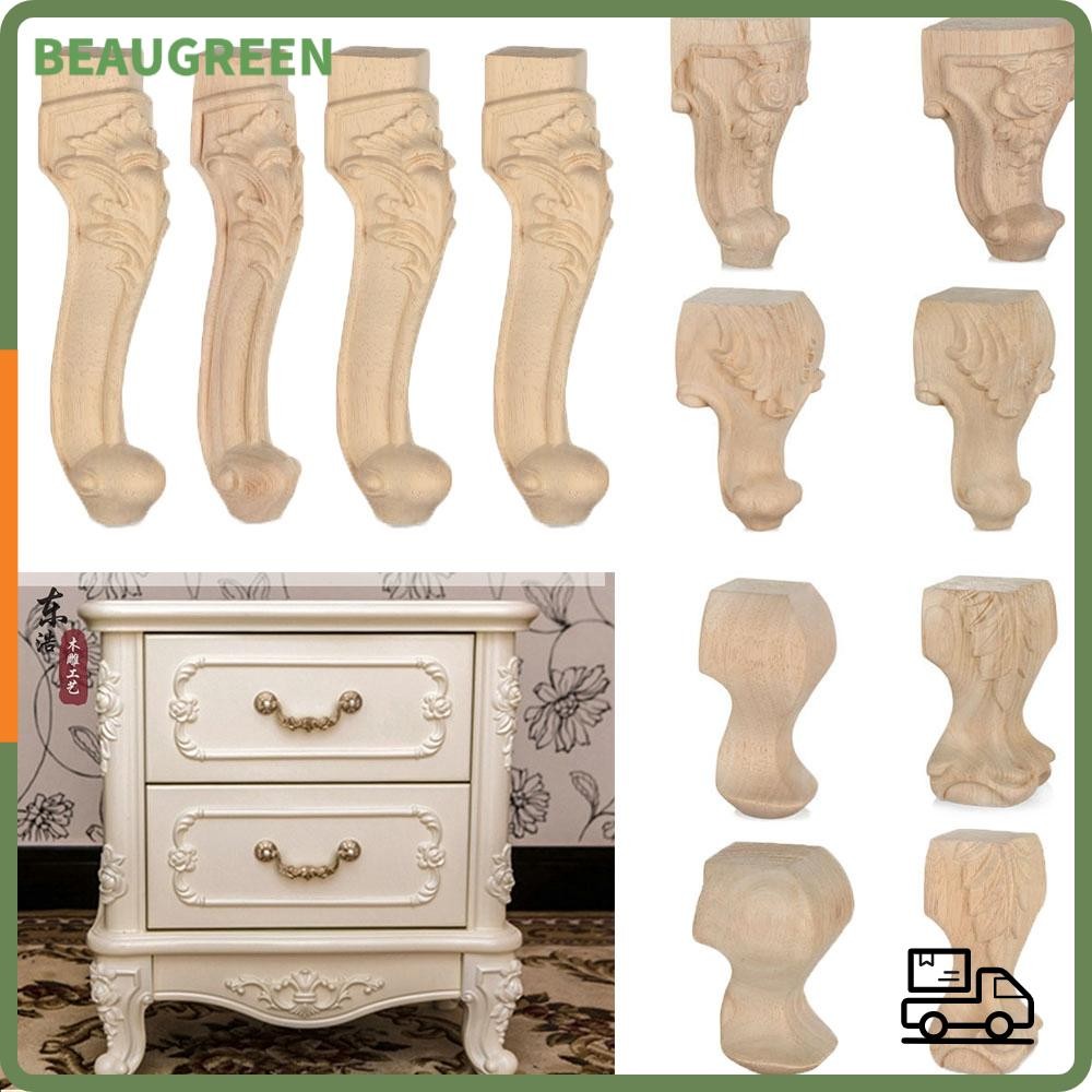 BEAUGREEN Chân bàn ghế bằng gỗ chạm khắc họa tiết cổ điển phong cách châu Âu chất lượng tốt