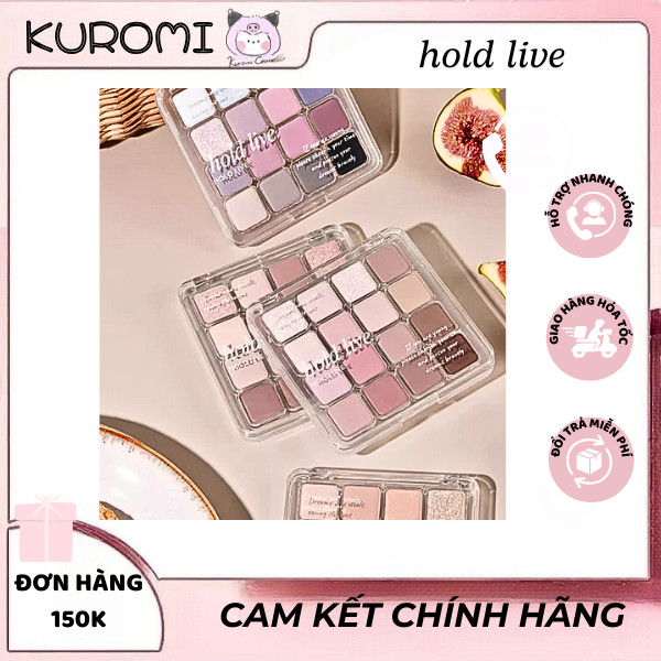 [HỎA TỐC 2H] Bảng phấn mắt Hold live 16 ô Sunset Magic H02 Tone Hồng Lạnh Nhũ Mắt kuromi cosmetic
