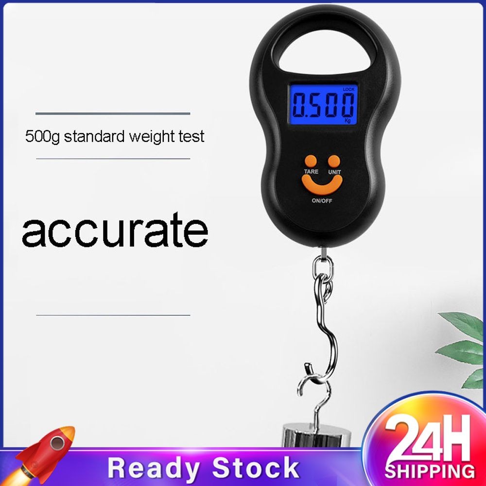 【On Sale】 Electronic 50kg 10g Hanging Scale Lcd Kitchen Digital Scale Backlight Fishing Weights Pock