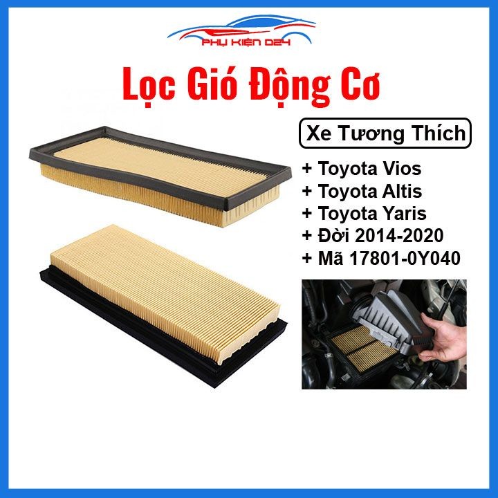 Lọc gió động cơ ô tô Toyota Vios, Altis, Yaris 2014-2020 Mã 17801-0Y040