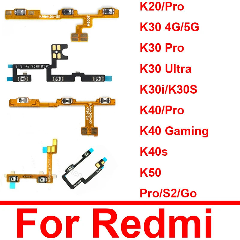 Phím Nguồn Âm Lượng Bên Nút Cáp Mềm Cho Xiaomi Redmi K20 K30 K40 K50 Pro K30i K30s K30 Ultra K40 Chơ