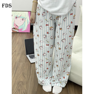 Quần ngủ mùa xuân và mùa thu nhà hoạt hình FDS quần ngủ nữ Hello Kitty quần ngủ mùa hè một chiếc quần dài