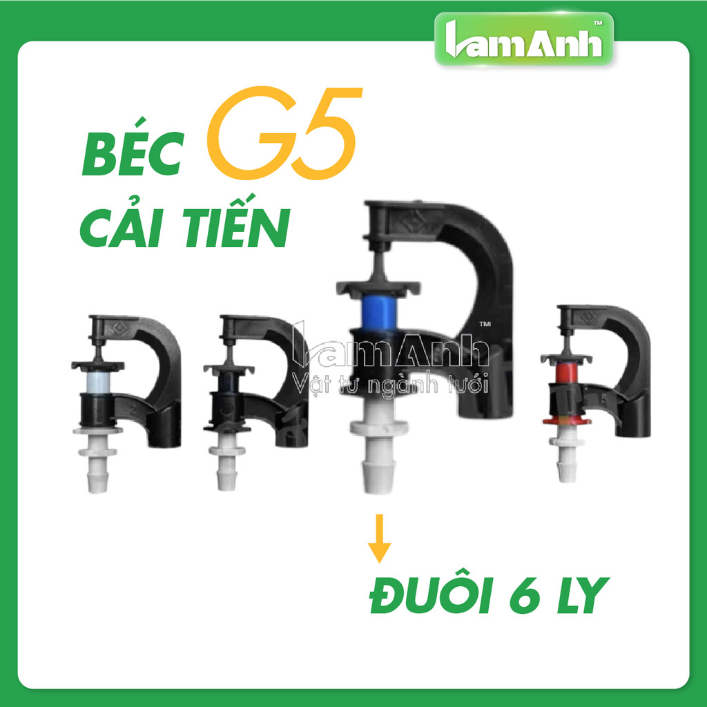 [Bán sỉ] 100 Cái Béc G5 cải tiến điều chỉnh được bán kính tưới (Lưu lượng 30-120L/h) tưới gốc chống côn trùng. - Lam Anh
