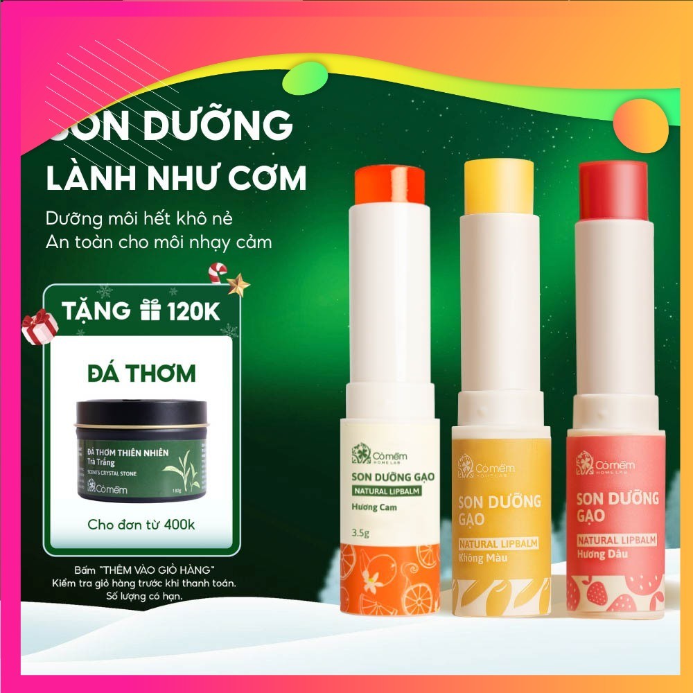 Son Dưỡng Gạo Cỏ Mềm Giảm Thâm Môi An Toàn Từ Cỏ Mềm HomeLab 3,6g