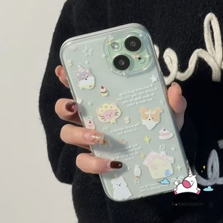 Ốp điện thoại mềm trong suốt hình động vật hoạt hình Puppy Kitten Gấu dễ thương Doodle Hoa nơ Nút thắt Tương thích cho IPhone 13 15 11 12 16 14 Pro Max XS Max 7Plus X XR 15 8 14 7 16 Plus SE 2020