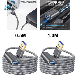 Tishita USB 3.0-verlengkabel mannelijjk vrouwelijk nylon gevlochten voor flashdrive