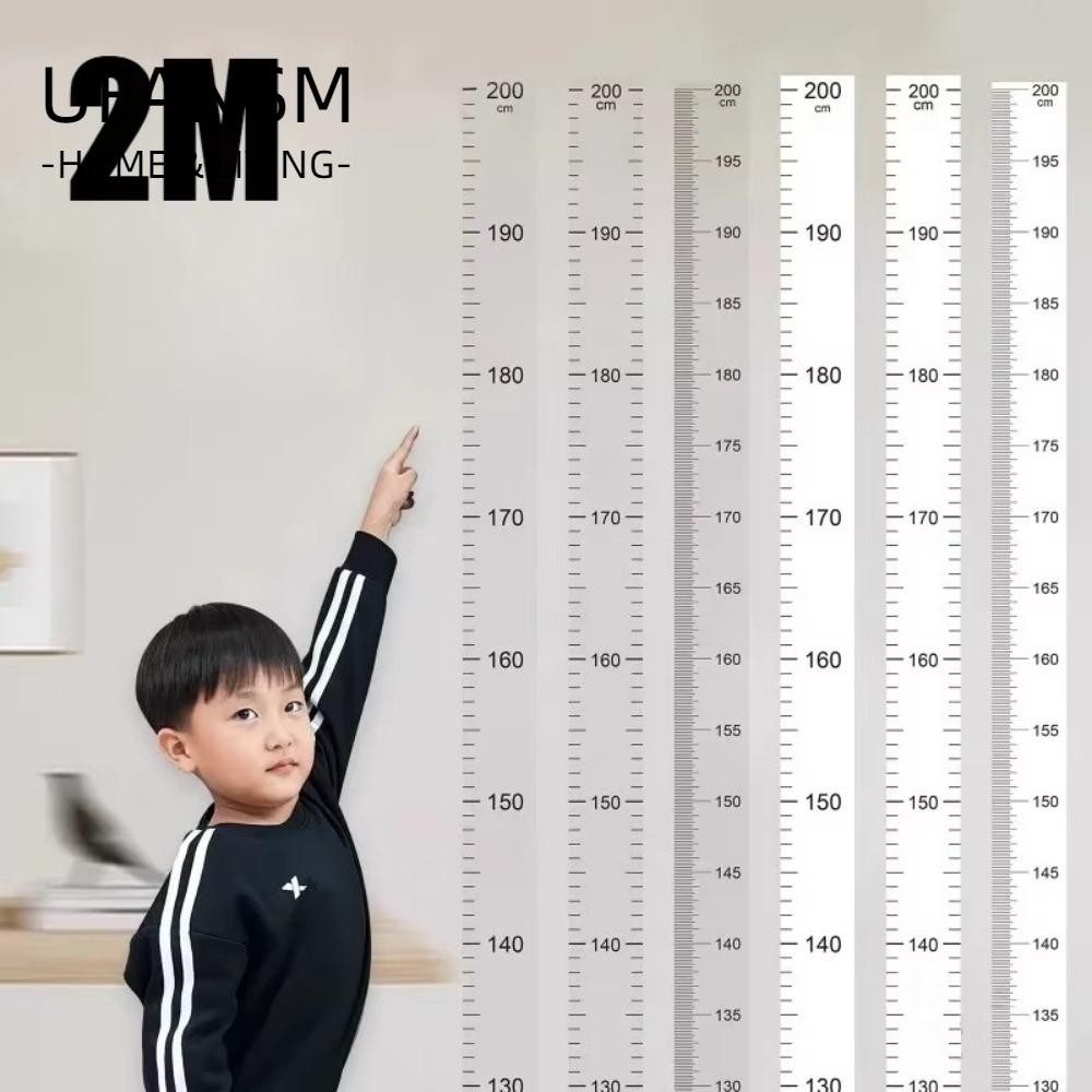 Nhãn dán đo chiều cao UFASM, Biểu đồ tăng trưởng trẻ em có thể tháo rời chống nước, Băng đo chiều cao trong suốt tự dính chiều cao 2M cho trẻ mới biết đi