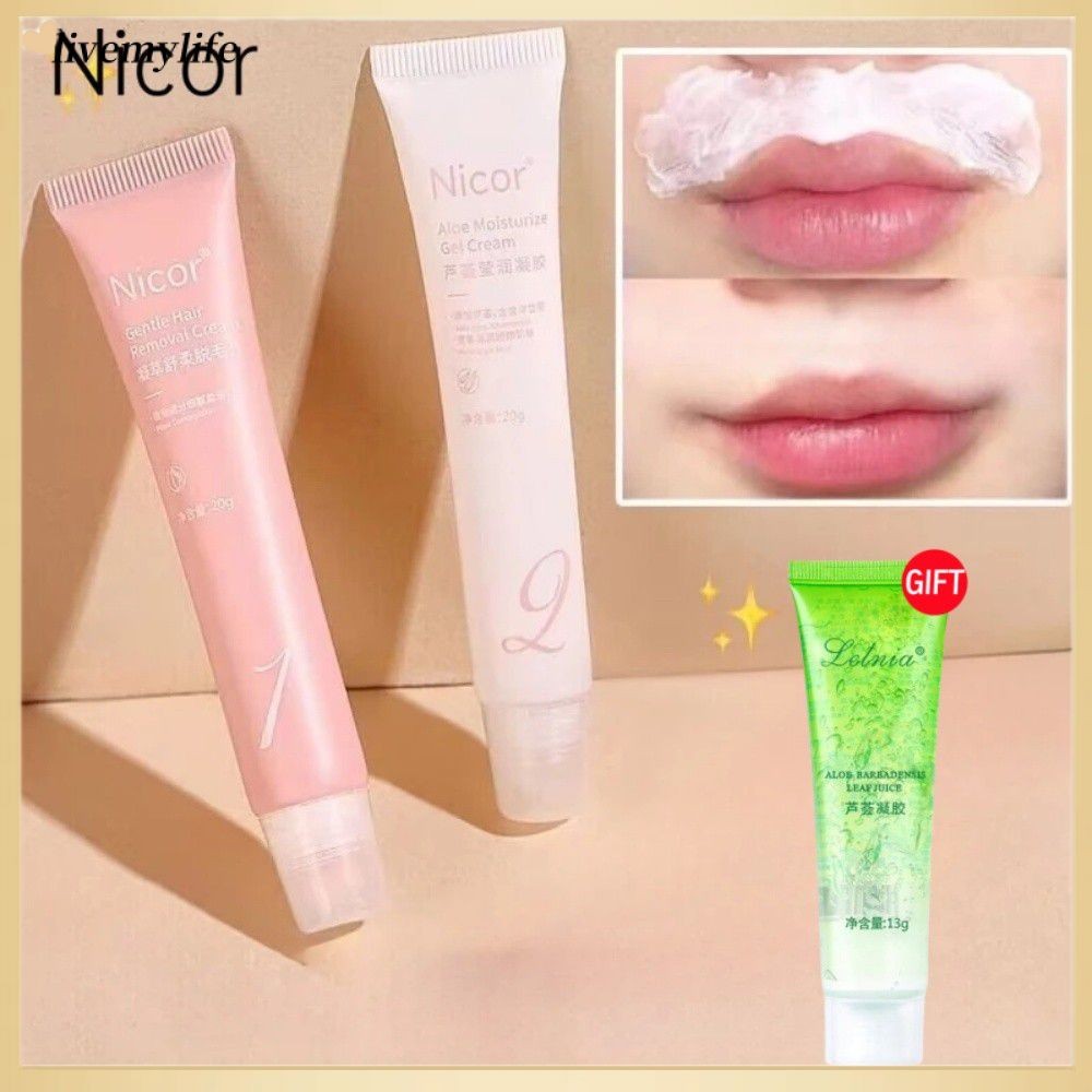 ✨ 【MUA 1 TẶNG 1】Kem tẩy lông môi Nicor Kem tẩy lông đặc biệt dành cho nam và nữ Tẩy lông môi Mặt Loạ