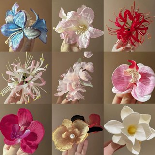 DREJEW Mặt kia hoa acrylic kẹp tóc hoa mới Trung Quốc cổ điển nhẹ sang trọng phong cách quốc gia phụ kiện tóc