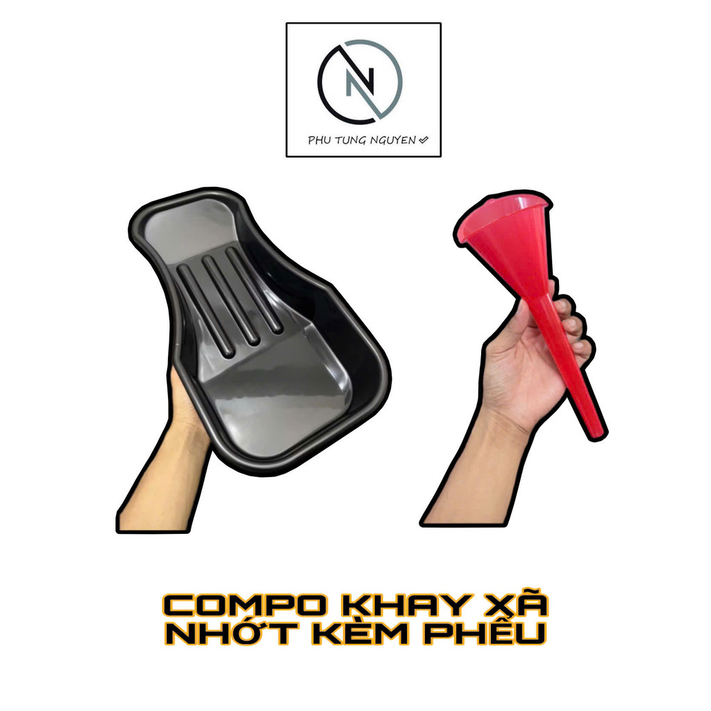 Compo Khay Xả Nhớt, Đựng Nhớt Và Phễu, Khay Đựng Đồ Nghề Thay Nhớt MS02