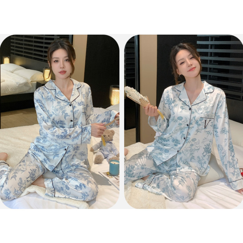 Bộ đồ ngủ lụa mỏng kiểu dáng nữ Victoria 's Secret, đồ ngủ lụa băng rộng ONXD