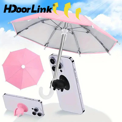 Ô Điện Thoại HdoorLink Có Cốc Hút Chống Tia UV Đa Năng Mini Chống Gió Chống Nắng Điện Thoại Di Động Ô Điện Thoại Phụ Kiện Điện Thoại