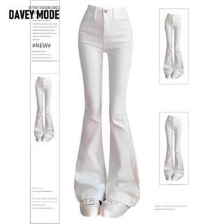 Mỹ Retro Trắng loe Quần Jean Nữ Mùa Hè Phong Cách Mới Cao Cấp Co Giãn Mỏng Phù Hợp Với Mỏng Hơn Nhìn Cô Gái Nóng loe Quần