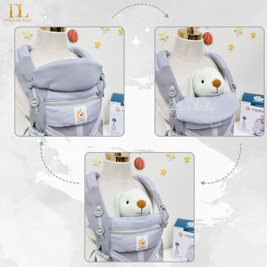 Địu Ergobaby Omni 360 Cool Air Mesh - Lưới Cool Air, 4 Tư thế, Chuẩn IHDI - Chính hãng Mỹ