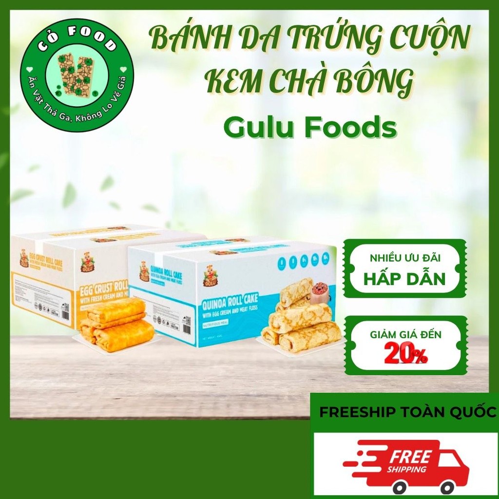 COMBO 2 Thùng Bánh Da Trứng Cuộn Kem Chà Bông - Gulu Foods