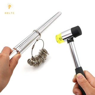 [Heltc] Nhẫn sizer ngón tay guage mandrel ngón tay đo kích thước công cụ tiêu chuẩn kim loại [VN]