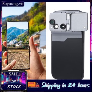 Soyoung Ống kính máy ảnh điện thoại 3 trong 1 có vỏ nhôm TPU Kính quang học Macro Telepho