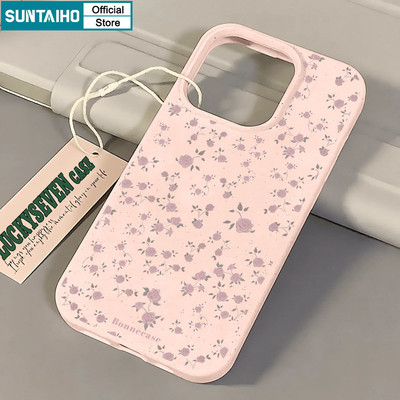 Suntaiho Tươi Và Duyên Dáng Ánh Sáng Tím Hoa Hồng Vỏ Điện Thoại Mờ Mềm Cao Cấp Chống Sốc Cho iPhone 11 12 13 14 15 16 Pro Max IP 7 8 Plus Iphon X Xs XR Xs Max