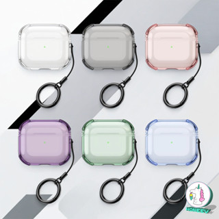 Hộp đựng tai nghe trong suốt màu trơn đơn giản có móc cho Airpods 1 2 3 4 Pro 2 Tai nghe không dây Bluetooth Vỏ tai nghe bảo vệ cứng chống sốc