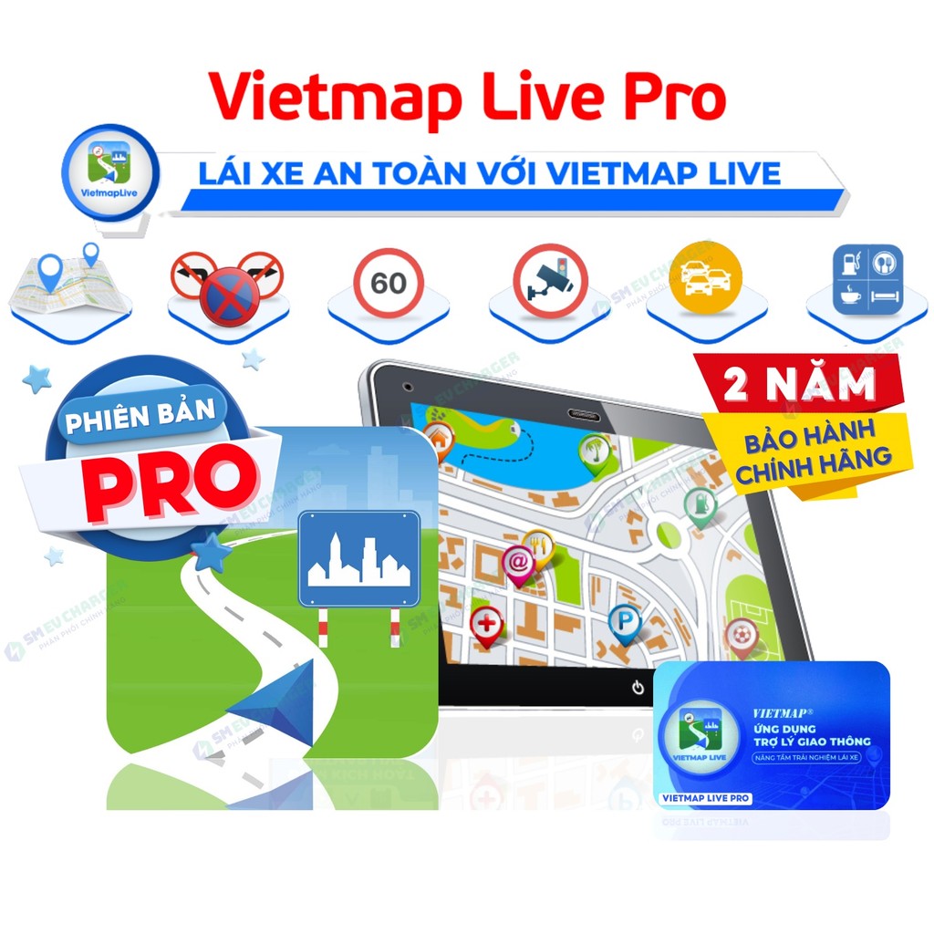 Vietmap Live Pro chính hãng cập nhật hàng tuần Bản Pro Chính hãng VIETMAP SMEV