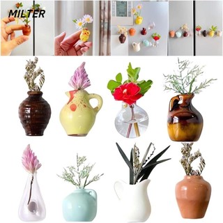 Nam châm bình sữa cho tủ lạnh, Trang trí bảng trắng Bình gốm bền bỉ Nhãn dán tủ lạnh, Mô phỏng sáng tạo Mini Trang trí nội thất Bình hoa cho phụ kiện tủ lạnh