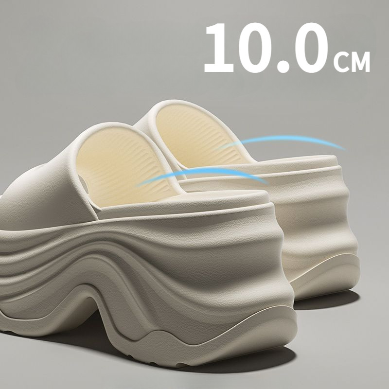 Dép Lê cao gót nữ đi bên ngoài mẫu mới 10cm Dép Lê Gia dụng chống trượt đế dày tăng chiều cao mùa hè