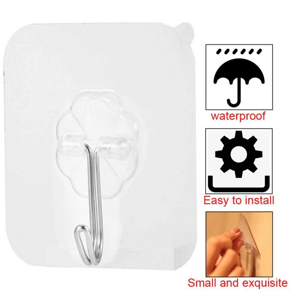 Self-Adhesive Hook Wall NO Drill Nail Hook Clothes Hanging Kitchen Towel UK