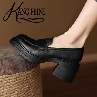 Da Thật Chính Hãng 6cm Brogue Khắc Da Bò Giày Nữ Giày Nền Tảng Nữ Loafer Phong Cách Anh Quốc Da Nữ Nóng Màu Trơn Phù Hợp Với