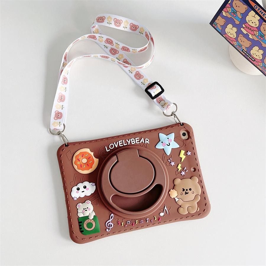 Ốp Lưng Tương Thích Cho Xiaomi Pad 5 MiPad 5 Pro 5G 11inch 2021 Màu Nâu Hoạt Hình Dễ Thương 360° Vỏ 