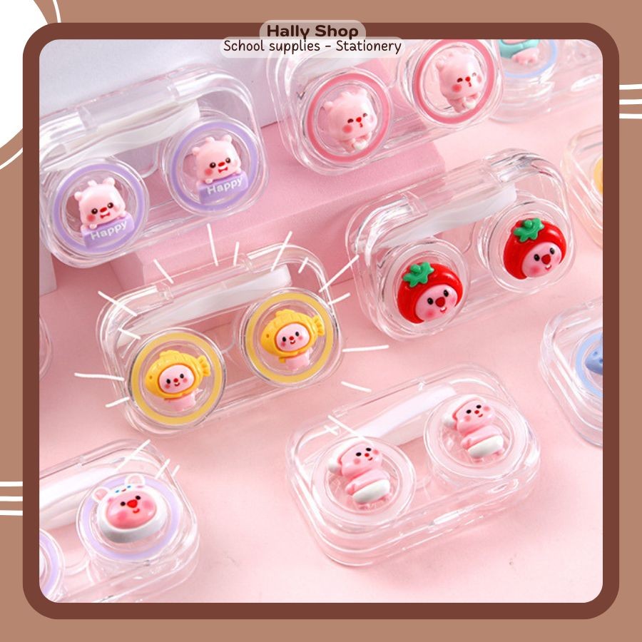 Khay/ Hộp Đựng Kính Áp Tròng Nhỏ Gọn Tiện Lợi Hoạt Tiết Dễ Thương Cute - Hally Shop