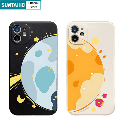 Suntaiho Thẩm Mỹ Vỏ Bóng Nhiều Màu Sắc Họa Tiết Cặp Đôi Ốp Điện Thoại Cho Iphone 16 15 14 13 12 11 Pro Max IP 7 8 Plus Iphon X Xs XR Xs Max Silicon Mềm Cao Cấp Chống Sốc Ốp Lưng