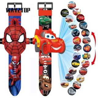  Đồng hồ trẻ em WAY2TOP Đồng hồ đeo tay sinh viên chiếu Disney Hình 24 Đồng hồ kỹ thuật số phát sáng Người nhện McQueen Đồng hồ điện tử Quà tặng năm 