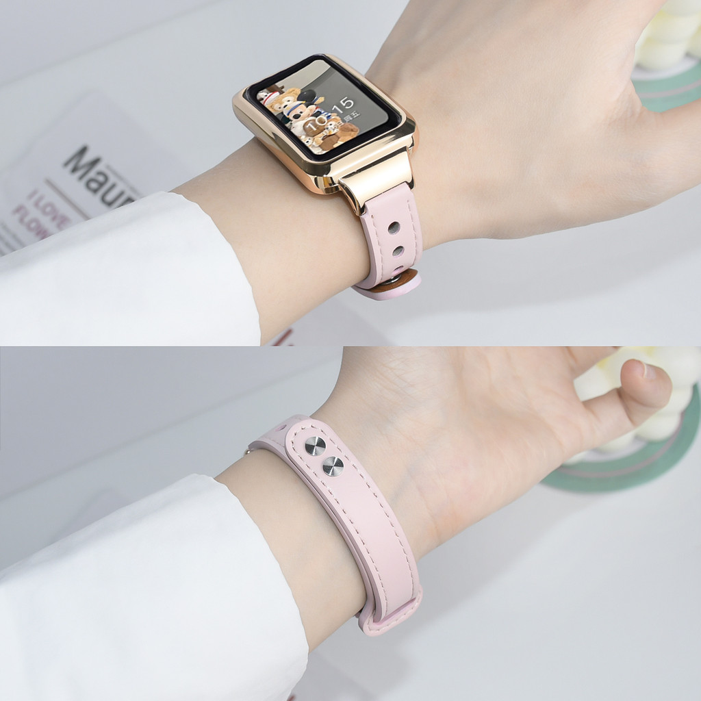Dây đeo cho Xiaomi Smart Band 8 9 Active Bracelet Xiaomi Mi Band 9 8 Active Leather Watchband Redmi 