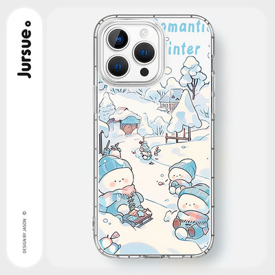 JURSUE Ốp điện thoại mềm bảo vệ chống sốc dễ thương Kawaii thời trang dễ thương cho iPhone 17 16 15 14 13 12 11 Pro Max SE 2020 X XR XS ip 8 7 Plus XYY4263