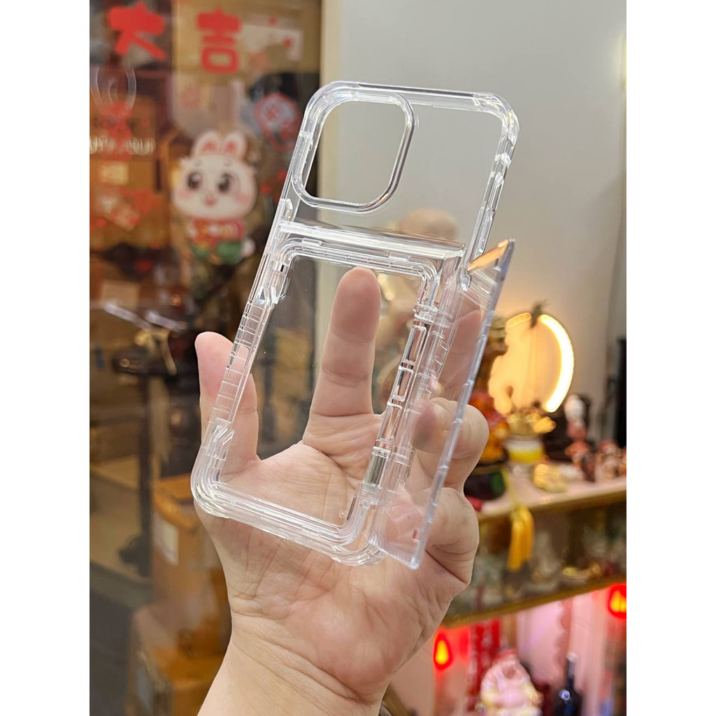 ỐP lưng iphone 17 pro max nhét 4 card kèm chân đế dựng điện thoại iphone 17 pro max 16 pro max 15 pr