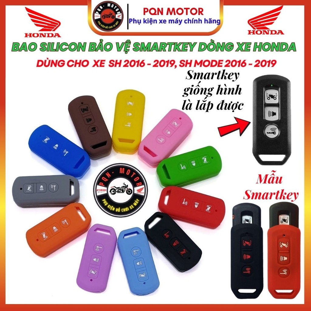 Bọc (Bao) Silicon Cho Chìa Smartkey Sh 2016-2019, Sh Mode 2016 - 2019, PCX 2016 - 2020.