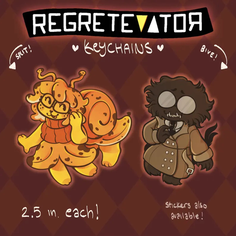 REGRETEVATOR Split + Bive Keychains