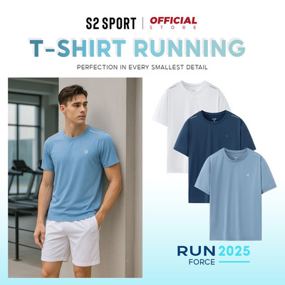 Áo thun nam cao cấp cổ tròn S2 SPORT thể thao dáng suông Ex-Dry thoáng khí, không nhăn co giãn STS03