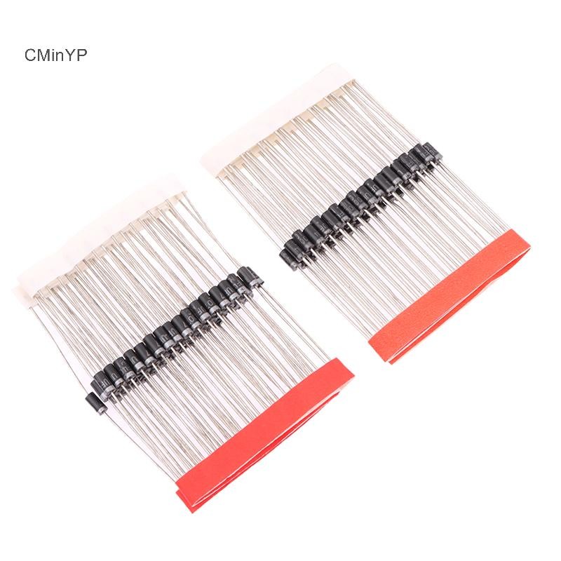 CMINYP 50 Cái Điốt chỉnh lưu Schottky UF4004 UF4007 1A 400V 1000V Bộ chỉnh lưu Diode phục hồi siêu n